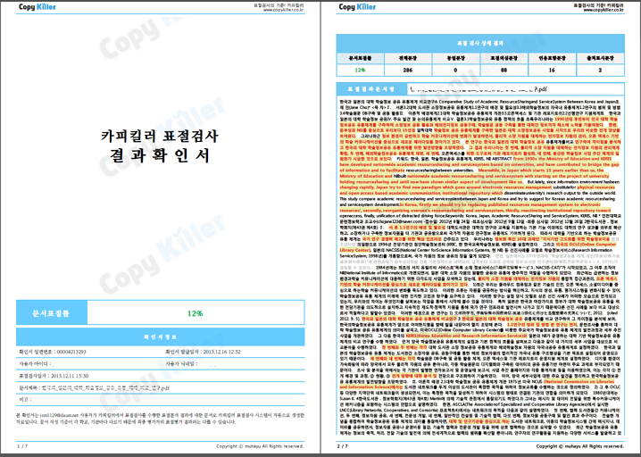 표절검사의 기준! 카피킬러ㅣ공지사항 - 카피킬러 표절검사 결과확인서 발급 기능